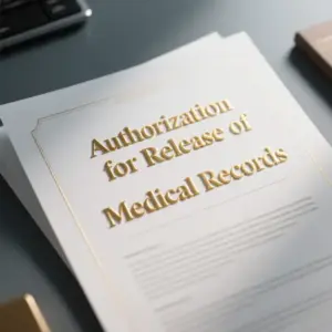 Image of Authorization for Release of Medical Records
