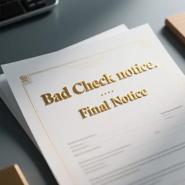 Image of Bad Check notice., Final Notice