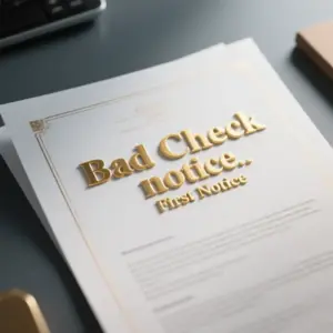 Image of Bad Check notice., First Notice