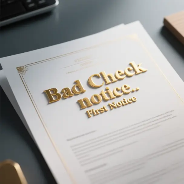 Image of Bad Check notice., First Notice