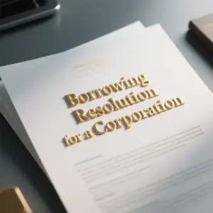 Image of Borrowing Resolution for a Corporation
