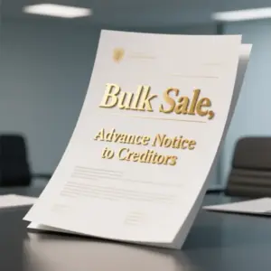 Image of Bulk Sale, Advance Notice to Creditors