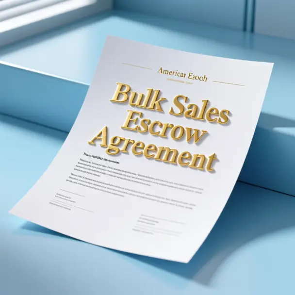 Image of Bulk Sales Escrow Agreement