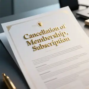 Image of Cancellation of Membership, Subscription