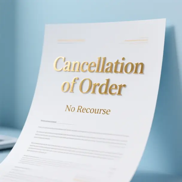 Image of Cancellation of Order, No Recourse