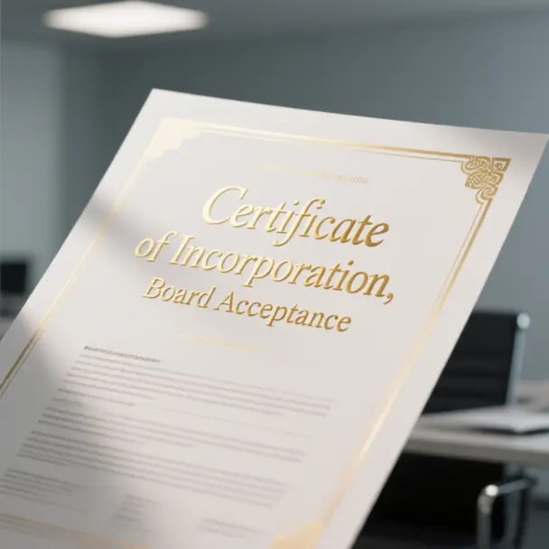 Image of Certificate of Incorporation, Board Acceptance