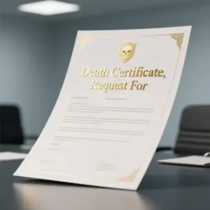 Image of Death Certificate, Request For