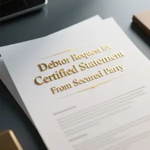Image of Debtor Request for Certified Statement From Secured Party