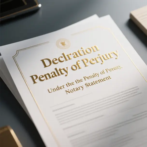 Image of Declaration Under the Penalty of Perjury, Notary Statement