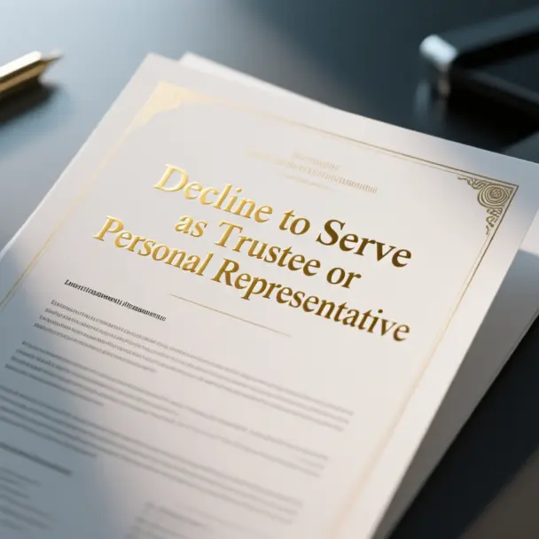 Image of Decline to Serve as Trustee or Personal Representative