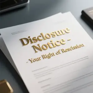 Disclosure Notice - Your Right Of Rescission