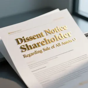 Image of Dissent Notice of Shareholder Regarding Sale of All Assets O