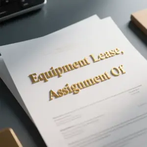 Image of Equipment Lease, Assignment Of