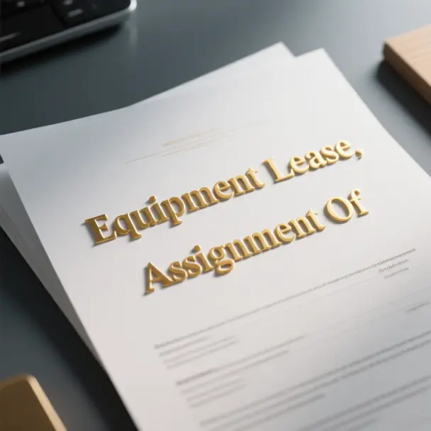 Image of Equipment Lease, Assignment Of