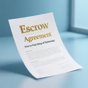 Image of Escrow Agreement Prior to Final Setup of Partnership