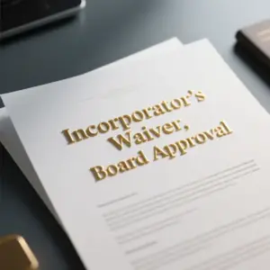 Image of Incorporator_s Waiver, Board Approval