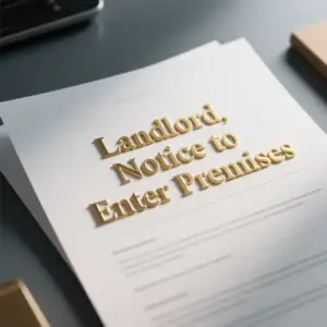 Image of Landlord, Notice to Enter Premises