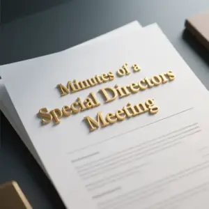 Image of Minutes of a Special Directors Meeting