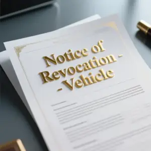 Notice Of Revocation - Vehicle