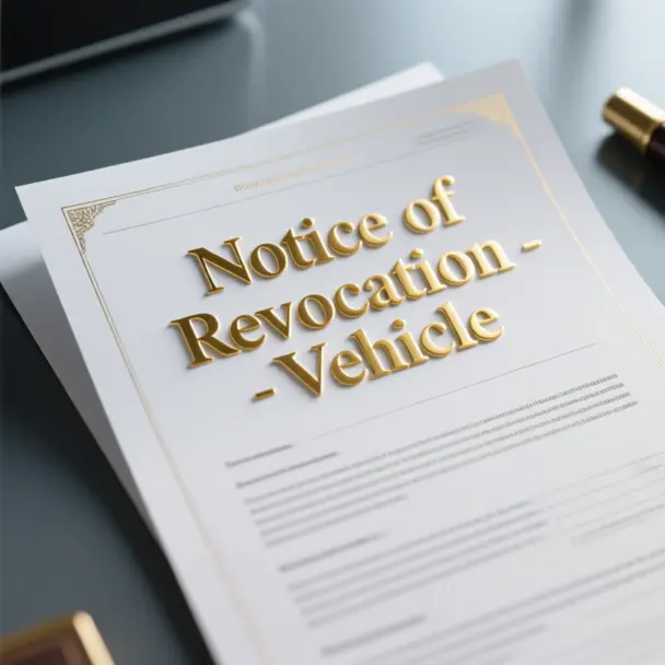 Notice Of Revocation - Vehicle
