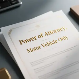 Image of Power of Attorney, Motor Vehicle Only
