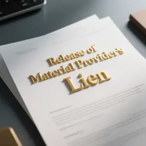 Image of Release of Material Provider_s Lien
