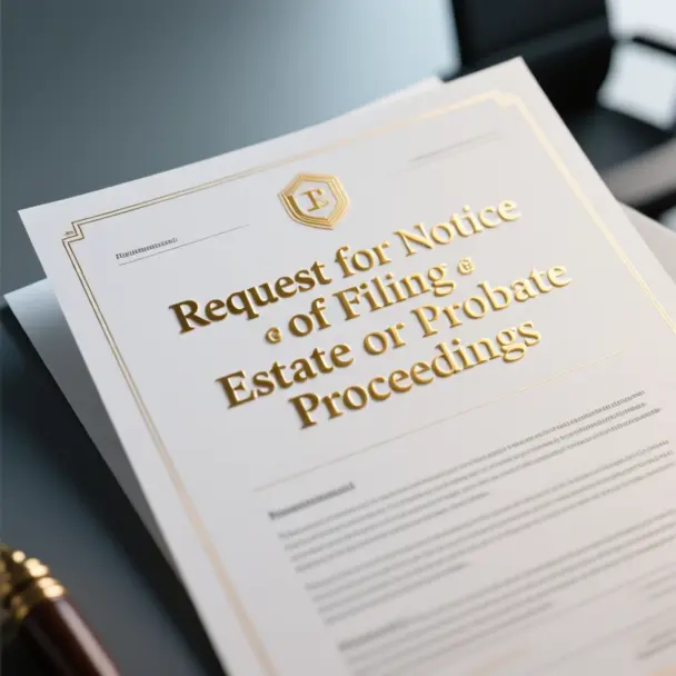 Image of Request for Notice of Filing of Estate or Probate Proceedings