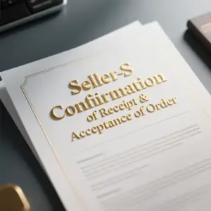 Seller's Confirmation Of Receipt & Acceptance Of Order
