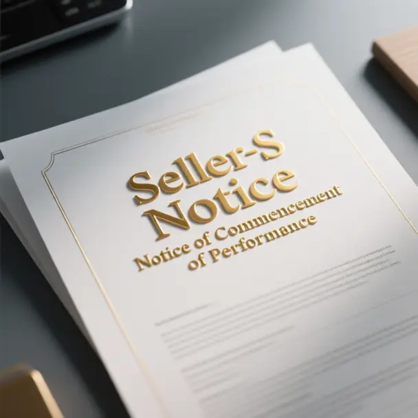 Image of Seller-S Notice of Commencement of Performance