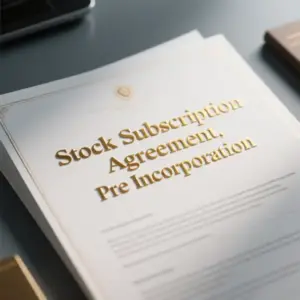 Image of Stock Subscription Agreement, Pre Incorporation