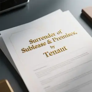 Surrender Of Sublease & Premises, By Tenant