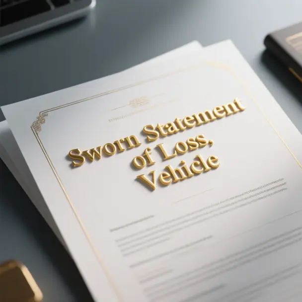 Image of Sworn Statement of Loss, Vehicle