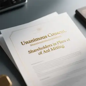 Image of Unanimous Consent, Shareholders in Place of Anl Mting